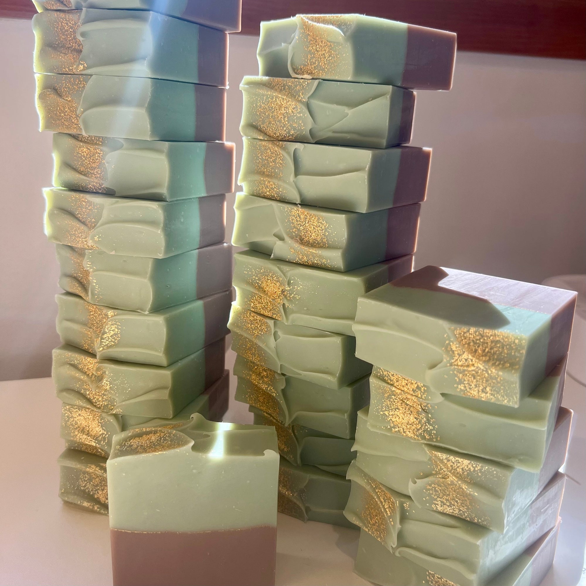 Cozy Cabin Soap Cut close up side view