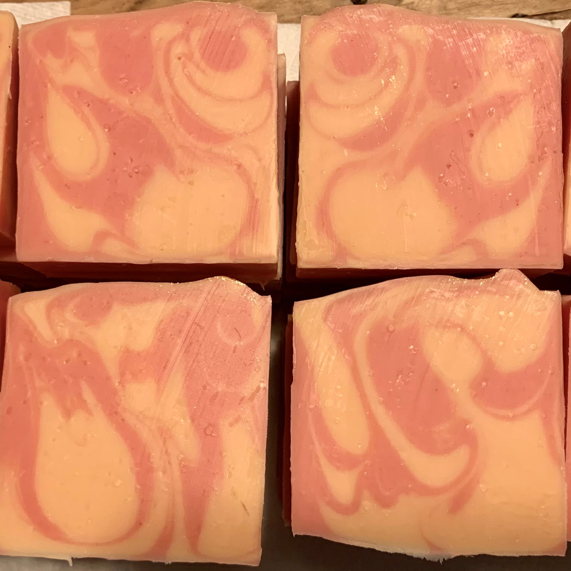 Grapefruit Bergamot Soap Cut close up top view
