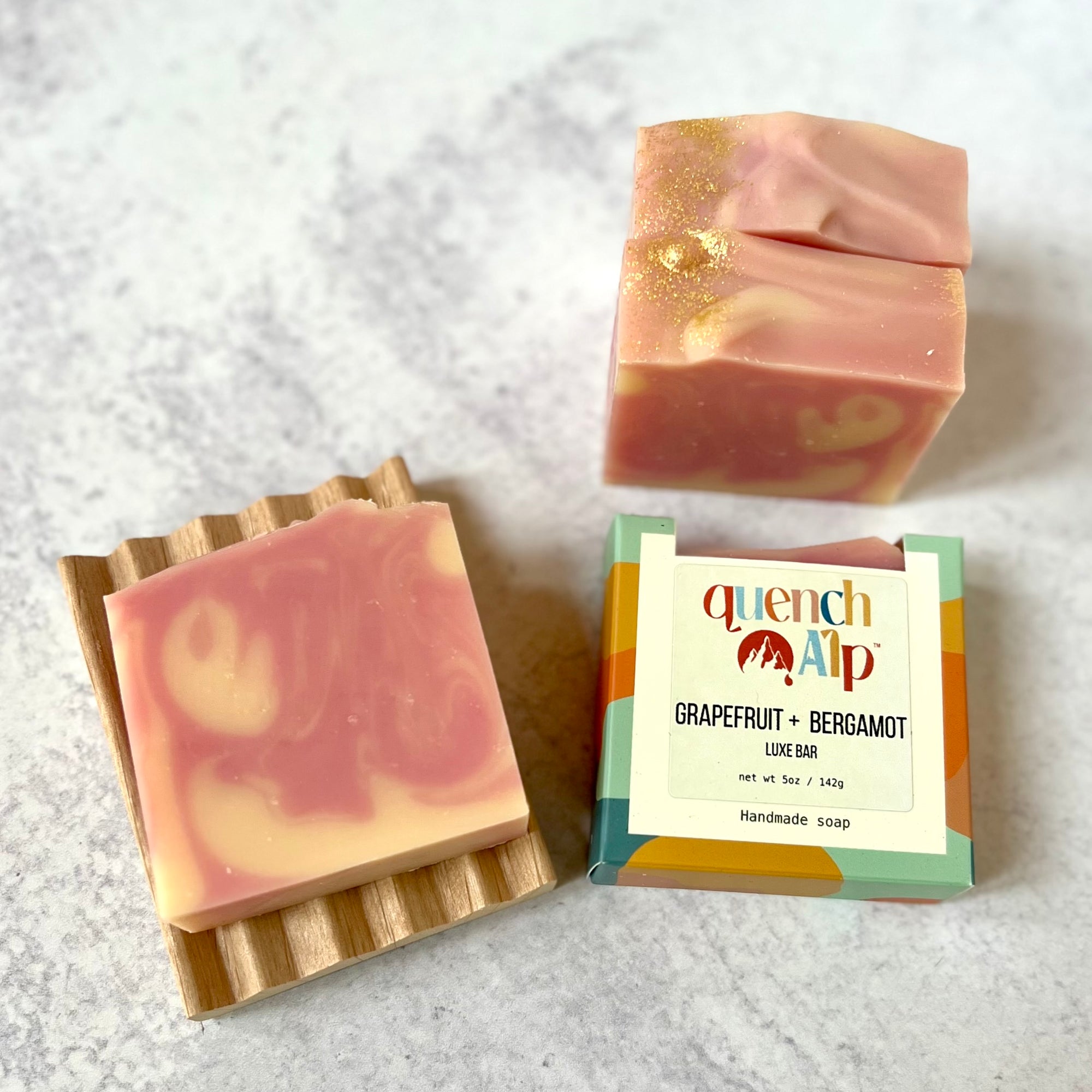 Grapefruit bergamot luxe bar close up top view