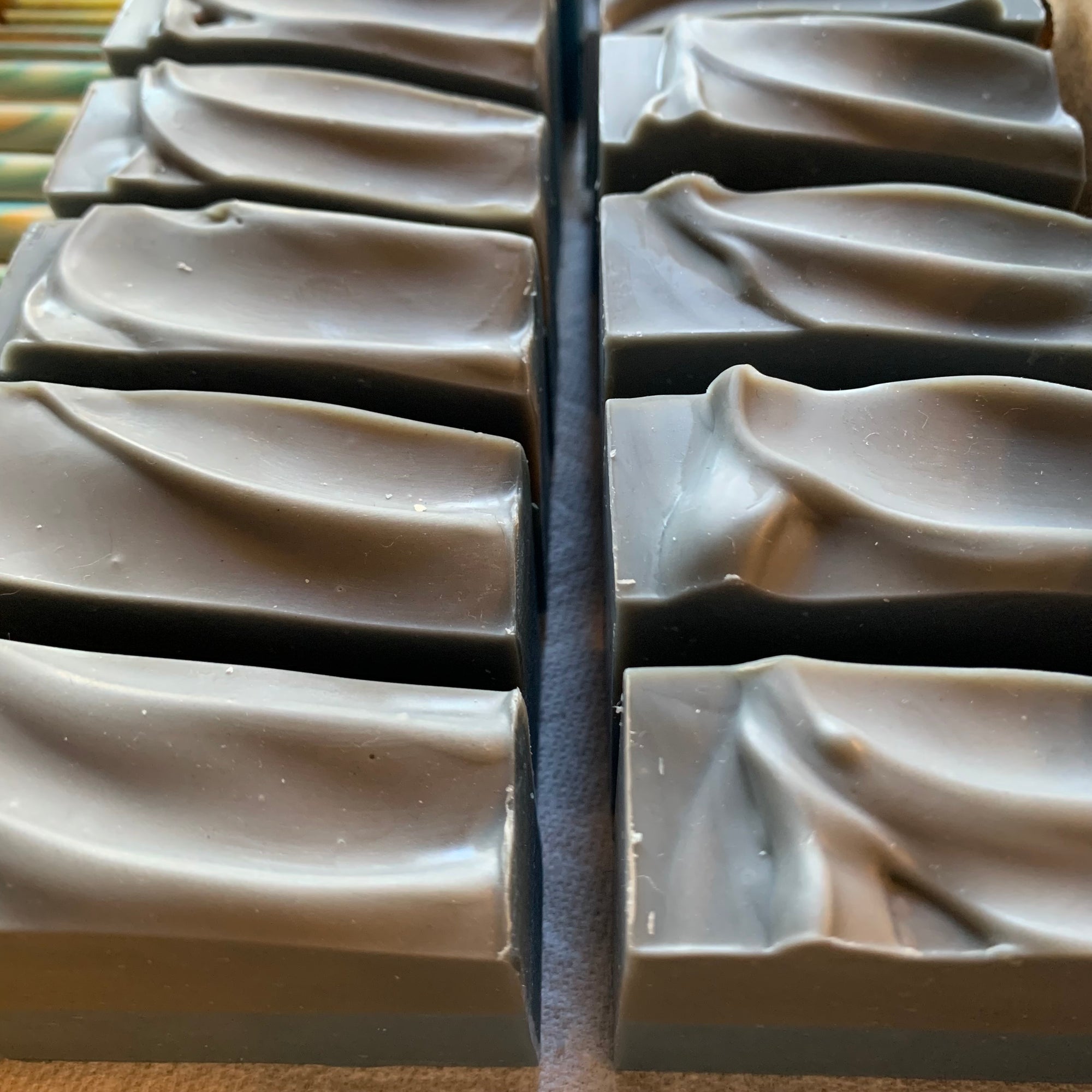 Night Beach Soap Cut close up top view