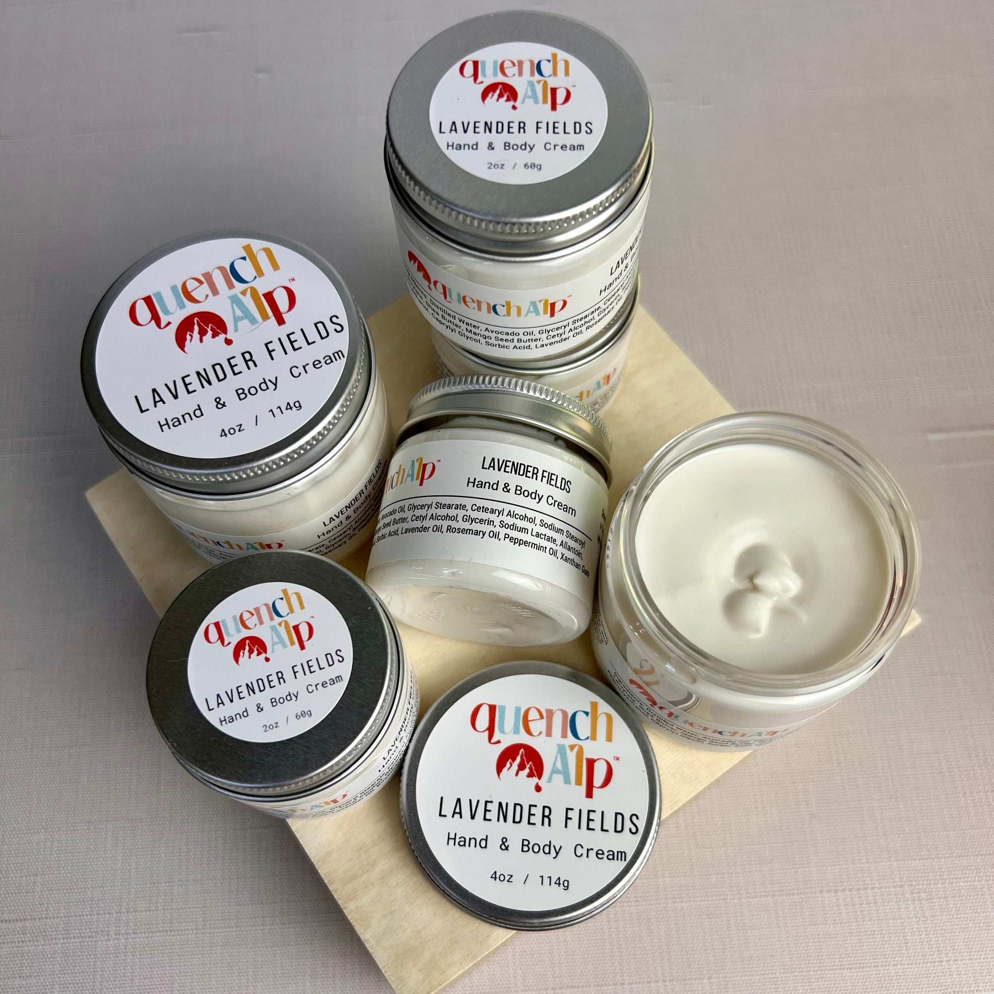 hand and body cream close up top view